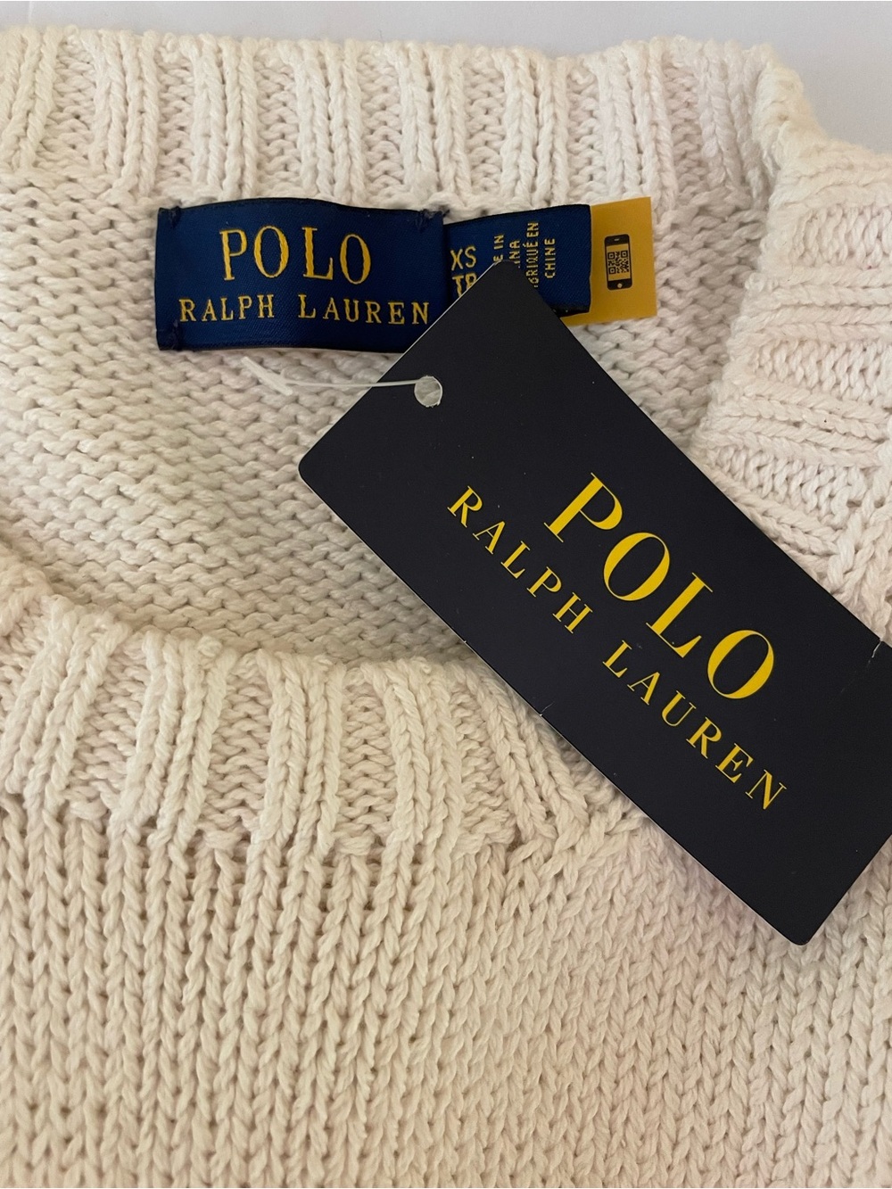 Polo Ralph Lauren American Flag Sweater in Ecru Iconic Crew Neck - Picture 3 of 5